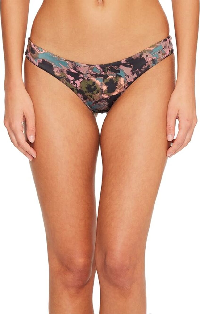 RVCA Women's Standard Camo Floral Cheeky Bikini Bottom sz S
